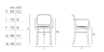 N. 811 - Upholstered beech chair with armrests by Wiener GTV Design - view 3